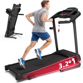 Compact Folding Treadmill for Home - 2.5HP Quiet Brushless Motor, 3-Level Incline, 7.5 MPH, Shock Absorption, Space-Saving Design for Running (Default: default title) Compact Folding Treadmill for Home - 2.5HP Quiet Brushless Motor, 3-Level Incline, 7.5 MPH, Shock Absorption, Space-Saving Design for Running (Default: default title)